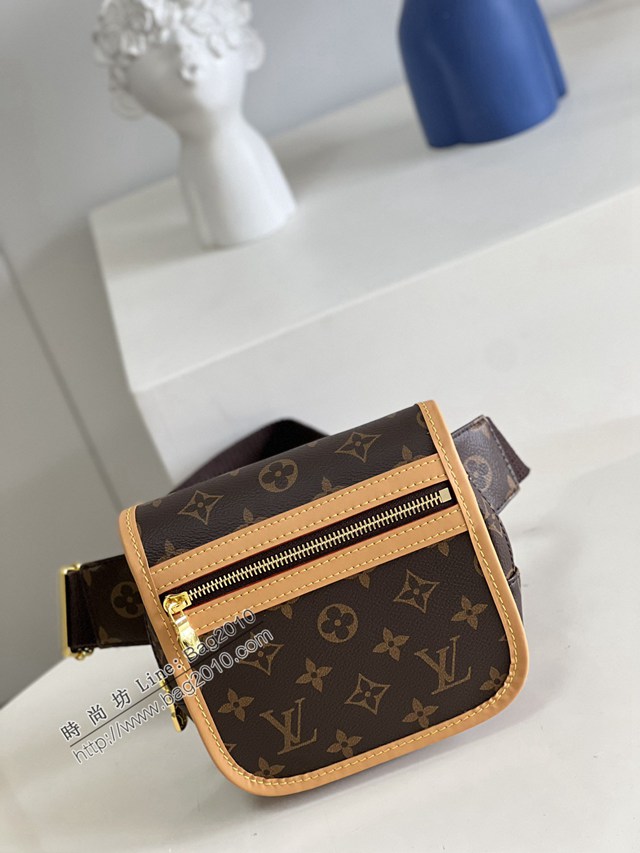 LV專櫃2023新款中古橫拉鏈蓋頭郵差腰包 M40108老花 路易威登老花腰包 dn1113